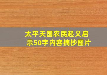 太平天国农民起义启示50字内容摘抄图片