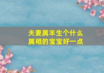 夫妻属羊生个什么属相的宝宝好一点