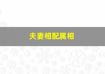 夫妻相配属相