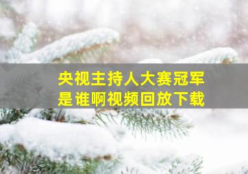 央视主持人大赛冠军是谁啊视频回放下载