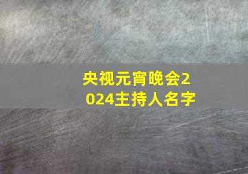 央视元宵晚会2024主持人名字