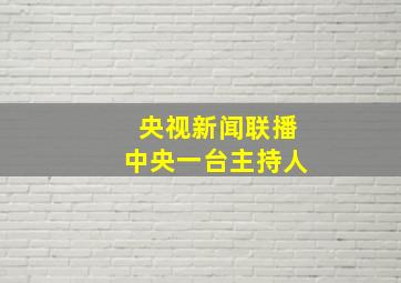 央视新闻联播中央一台主持人