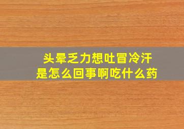 头晕乏力想吐冒冷汗是怎么回事啊吃什么药