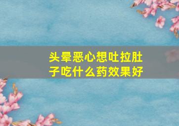 头晕恶心想吐拉肚子吃什么药效果好