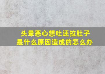 头晕恶心想吐还拉肚子是什么原因造成的怎么办