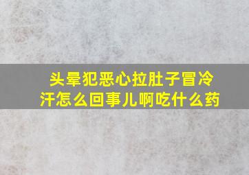 头晕犯恶心拉肚子冒冷汗怎么回事儿啊吃什么药