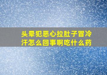 头晕犯恶心拉肚子冒冷汗怎么回事啊吃什么药