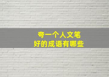 夸一个人文笔好的成语有哪些