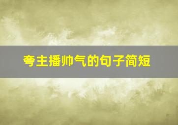 夸主播帅气的句子简短