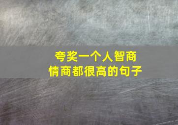 夸奖一个人智商情商都很高的句子