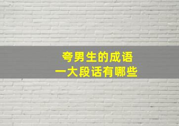 夸男生的成语一大段话有哪些