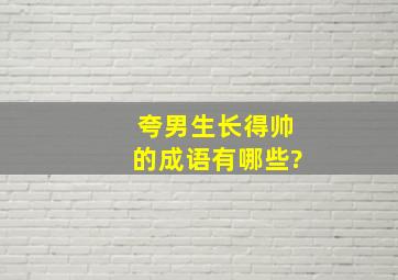 夸男生长得帅的成语有哪些?