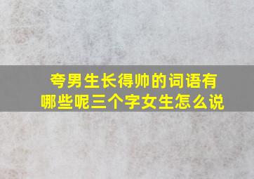 夸男生长得帅的词语有哪些呢三个字女生怎么说