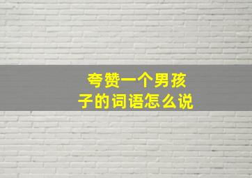 夸赞一个男孩子的词语怎么说