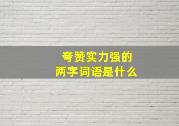 夸赞实力强的两字词语是什么