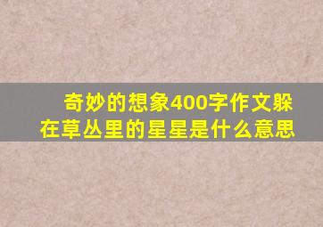 奇妙的想象400字作文躲在草丛里的星星是什么意思