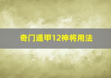 奇门遁甲12神将用法