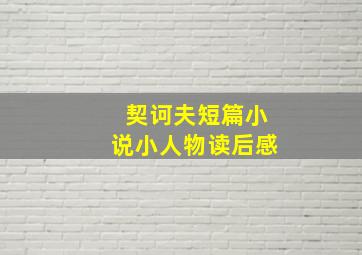 契诃夫短篇小说小人物读后感