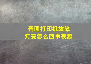 奔图打印机故障灯亮怎么回事视频