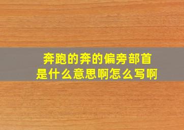 奔跑的奔的偏旁部首是什么意思啊怎么写啊