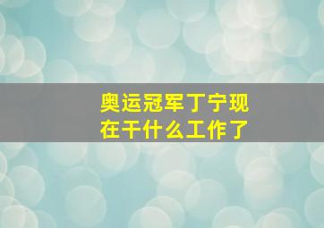 奥运冠军丁宁现在干什么工作了