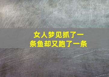 女人梦见抓了一条鱼却又跑了一条