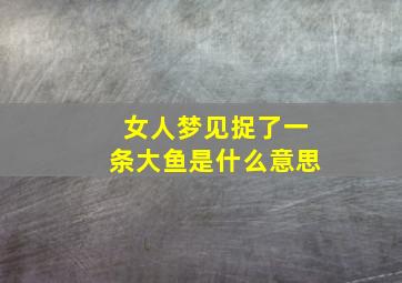 女人梦见捉了一条大鱼是什么意思