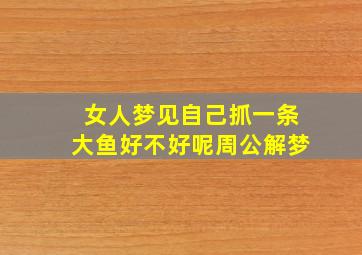 女人梦见自己抓一条大鱼好不好呢周公解梦