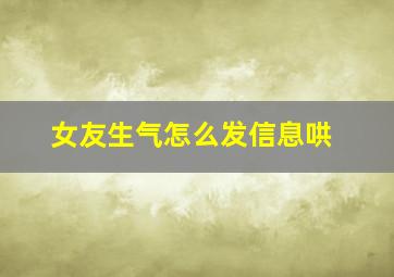 女友生气怎么发信息哄