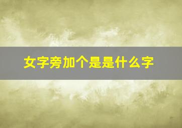 女字旁加个是是什么字