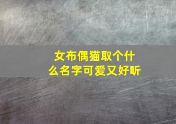 女布偶猫取个什么名字可爱又好听