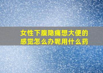 女性下腹隐痛想大便的感觉怎么办呢用什么药