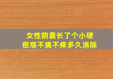 女性阴囊长了个小硬疙瘩不痛不痒多久消除