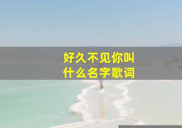 好久不见你叫什么名字歌词