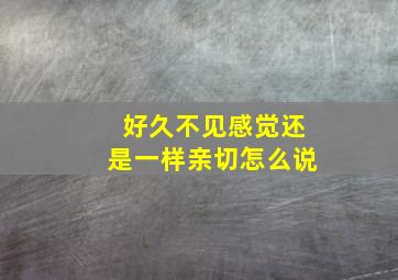 好久不见感觉还是一样亲切怎么说