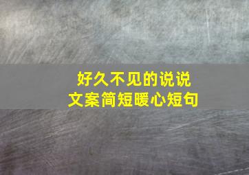 好久不见的说说文案简短暖心短句