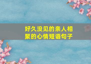 好久没见的亲人相聚的心情短语句子