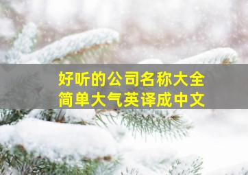 好听的公司名称大全简单大气英译成中文