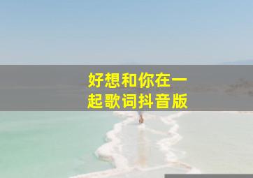 好想和你在一起歌词抖音版