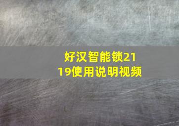 好汉智能锁2119使用说明视频