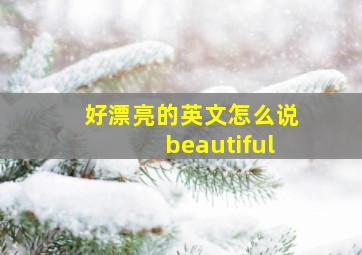 好漂亮的英文怎么说beautiful