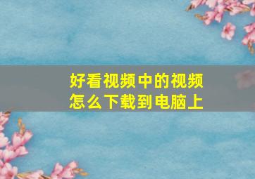 好看视频中的视频怎么下载到电脑上