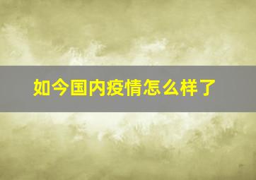 如今国内疫情怎么样了