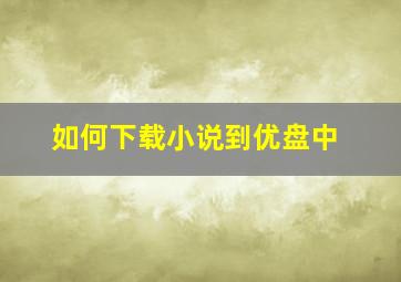 如何下载小说到优盘中