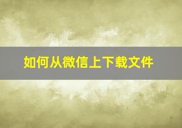 如何从微信上下载文件