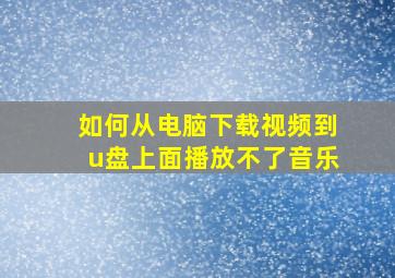 如何从电脑下载视频到u盘上面播放不了音乐