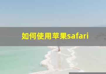 如何使用苹果safari