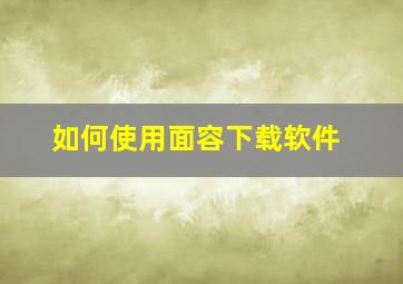 如何使用面容下载软件