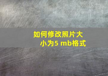 如何修改照片大小为5 mb jpg格式