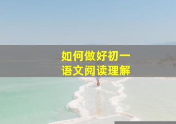 如何做好初一语文阅读理解